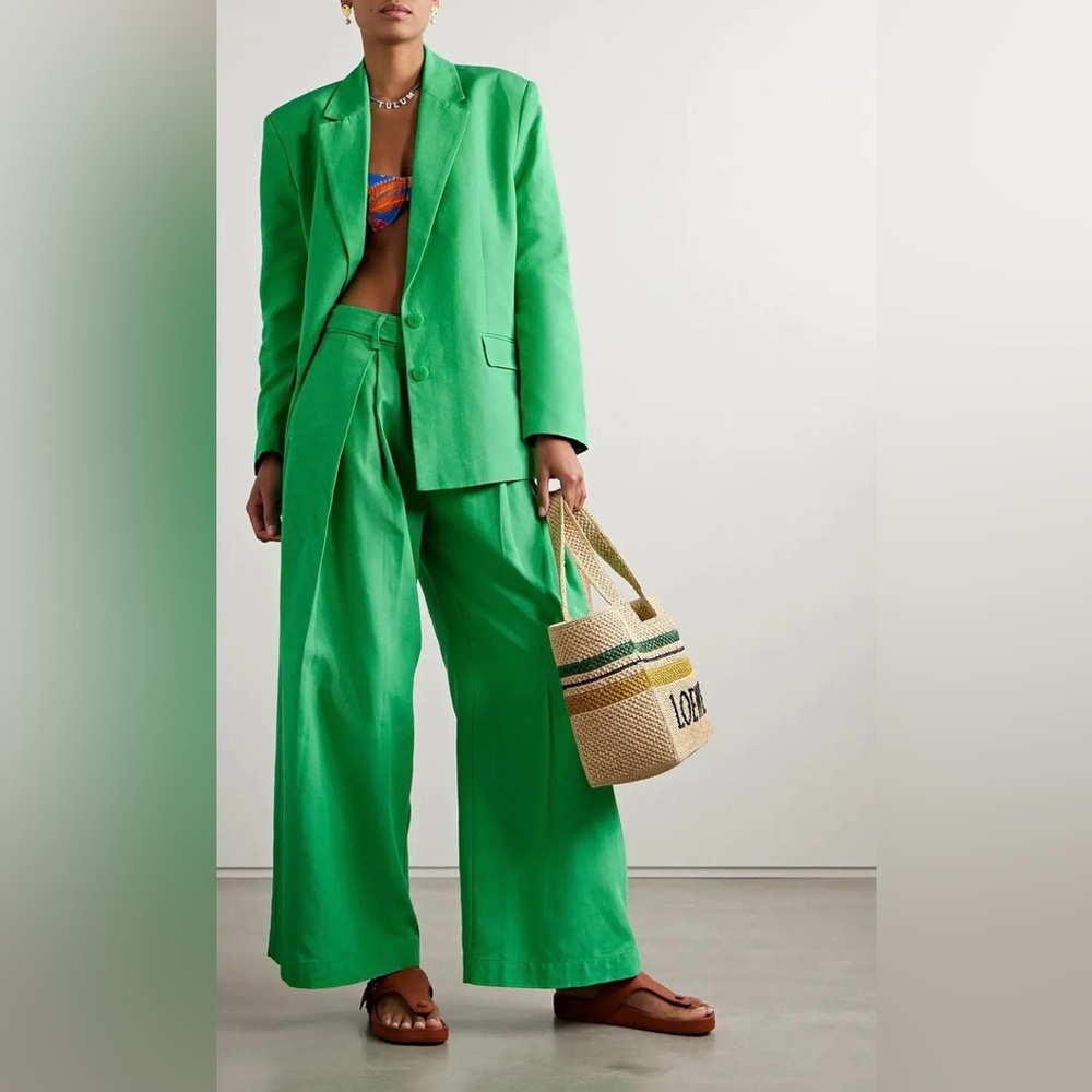 Farm Rio Green Wide-Leg Trousers NWTs sz S - Picture 4 of 11